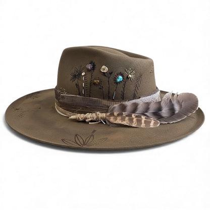 “Flowers of Ophelia” – Boho Wool Felt Hat