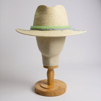 In Stock – Isabella – Classic White Straw Fedora Hat for Summer