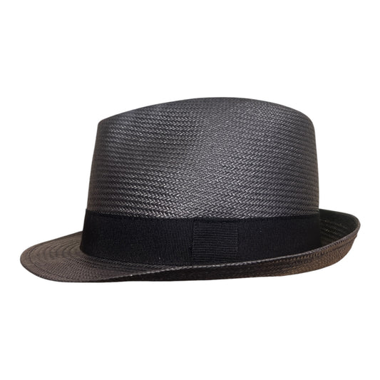 POKIS — Black Summer Straw Trilby Hat