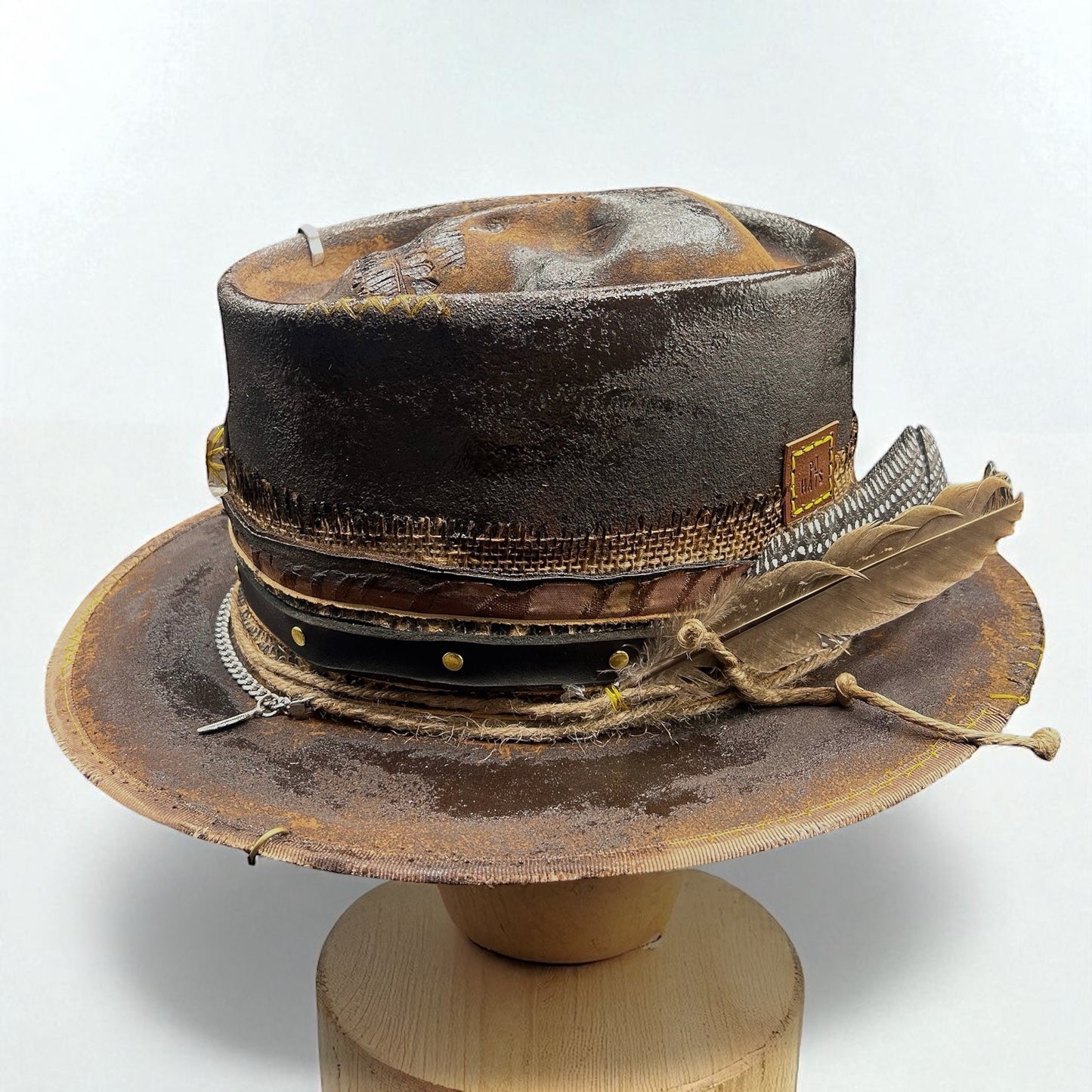 In Stock – Rare Vintage Skull Hat – Dark Ilaj – Leather Effect Style Hat · Handcrafted