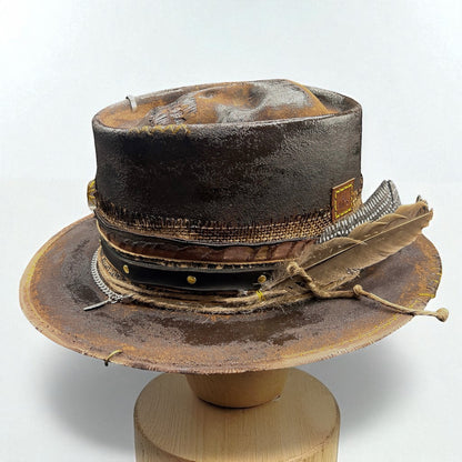 In Stock – Rare Vintage Skull Hat – Dark Ilaj – Leather Effect Style Hat · Handcrafted