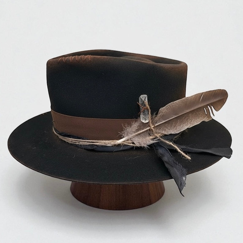 The Arizona Brown – Ethnic Bohemian Style Felt Fedora Hat