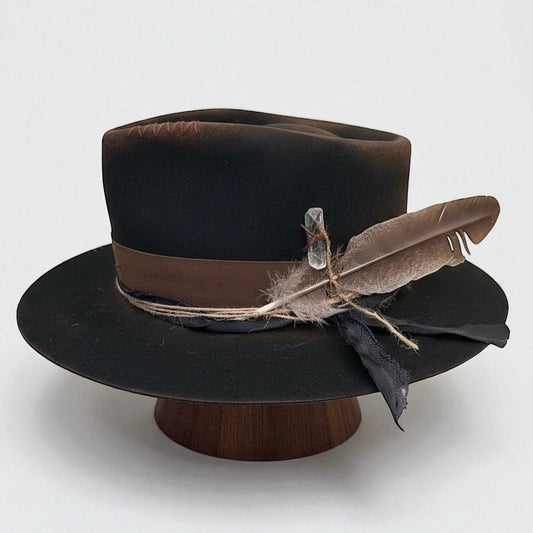 The Arizona Brown – Ethnic Bohemian Style Felt Fedora Hat