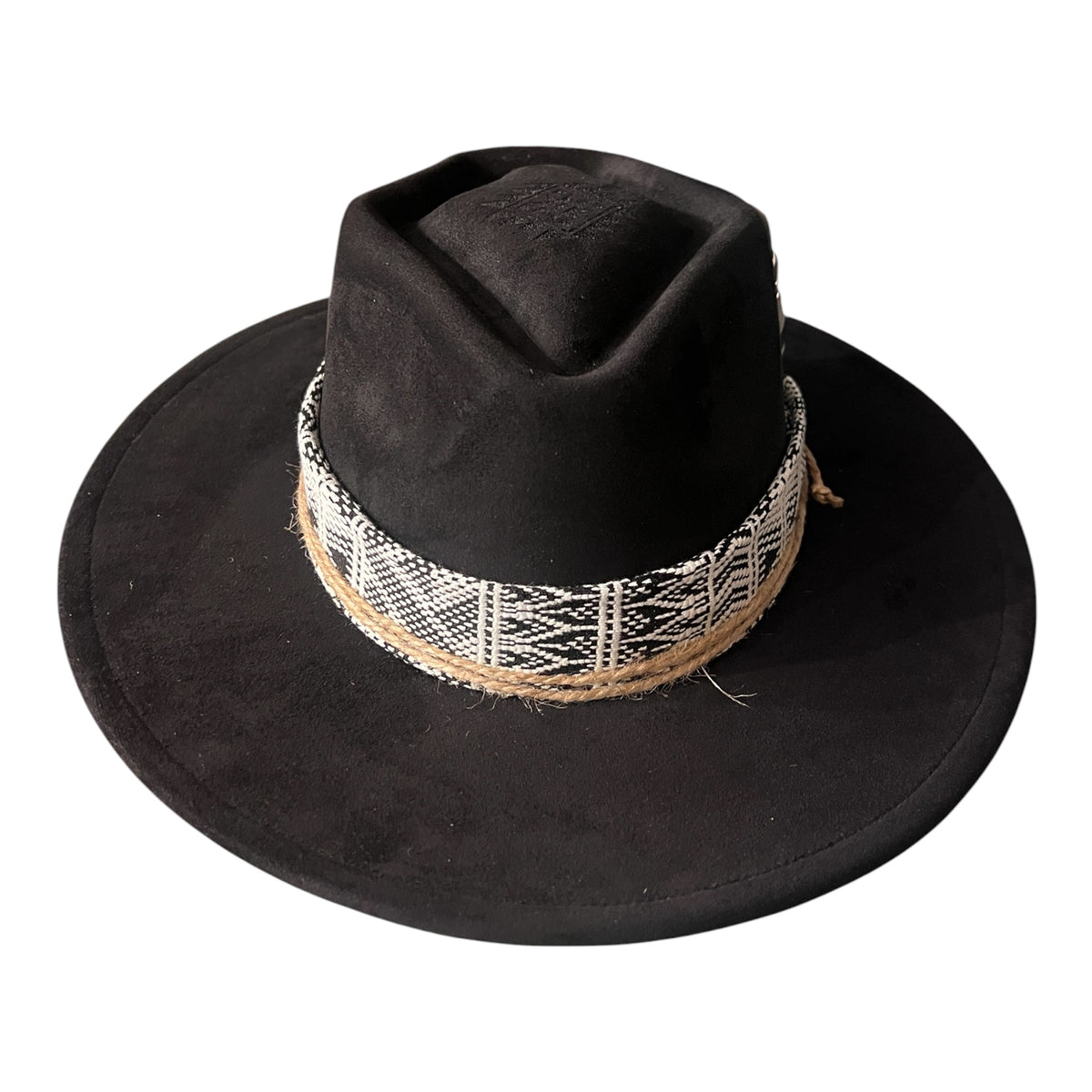 The Sentinel – Wide Brim Suede Fedora Hat in Black