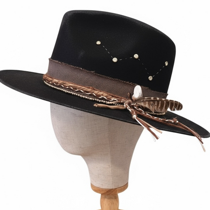 Casiopea – Black & Bronze Wool Felt Fedora Hat