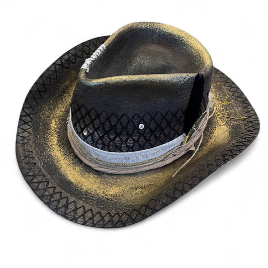 Mystic Soul – Rare Vintage Handmade Statement… – handmade felt cowboy hat, detail view 8 | Pokijomba Hats