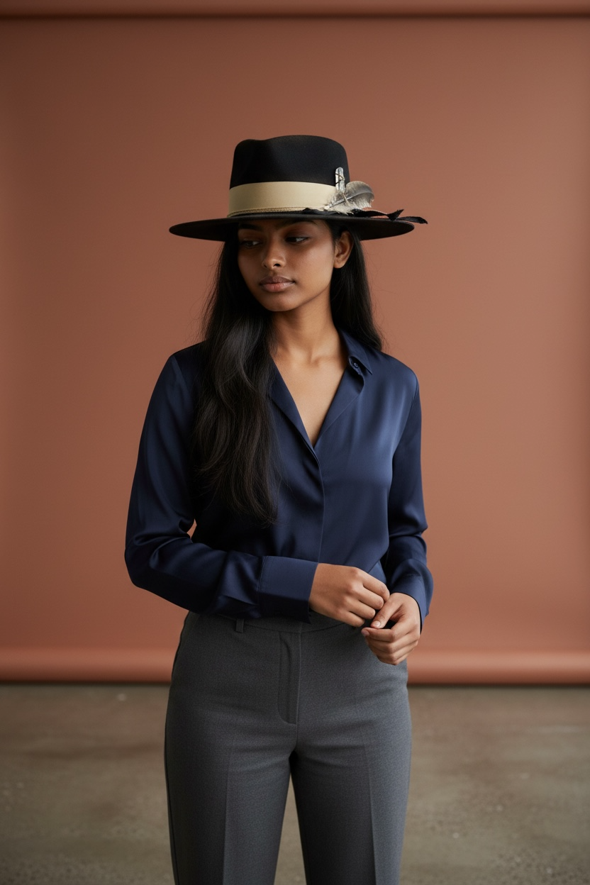 The Arizona Beige – Ethnic Bohemian Style Felt Fedora Hat