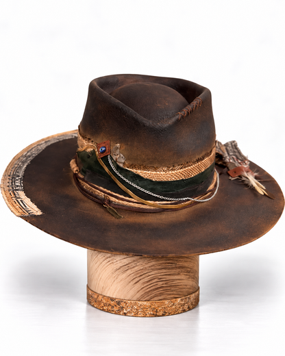 El Salto – Unique Handmade Vintage Leather-Effect Felt Hat | Artisan Fedora