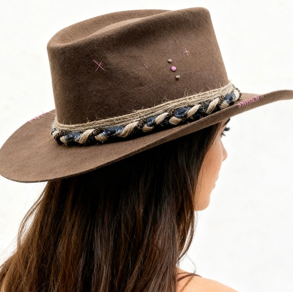 Brunch n.1 – Handmade Cowboy Hat | Western Felt Fedora | Men & Women Statement Hat