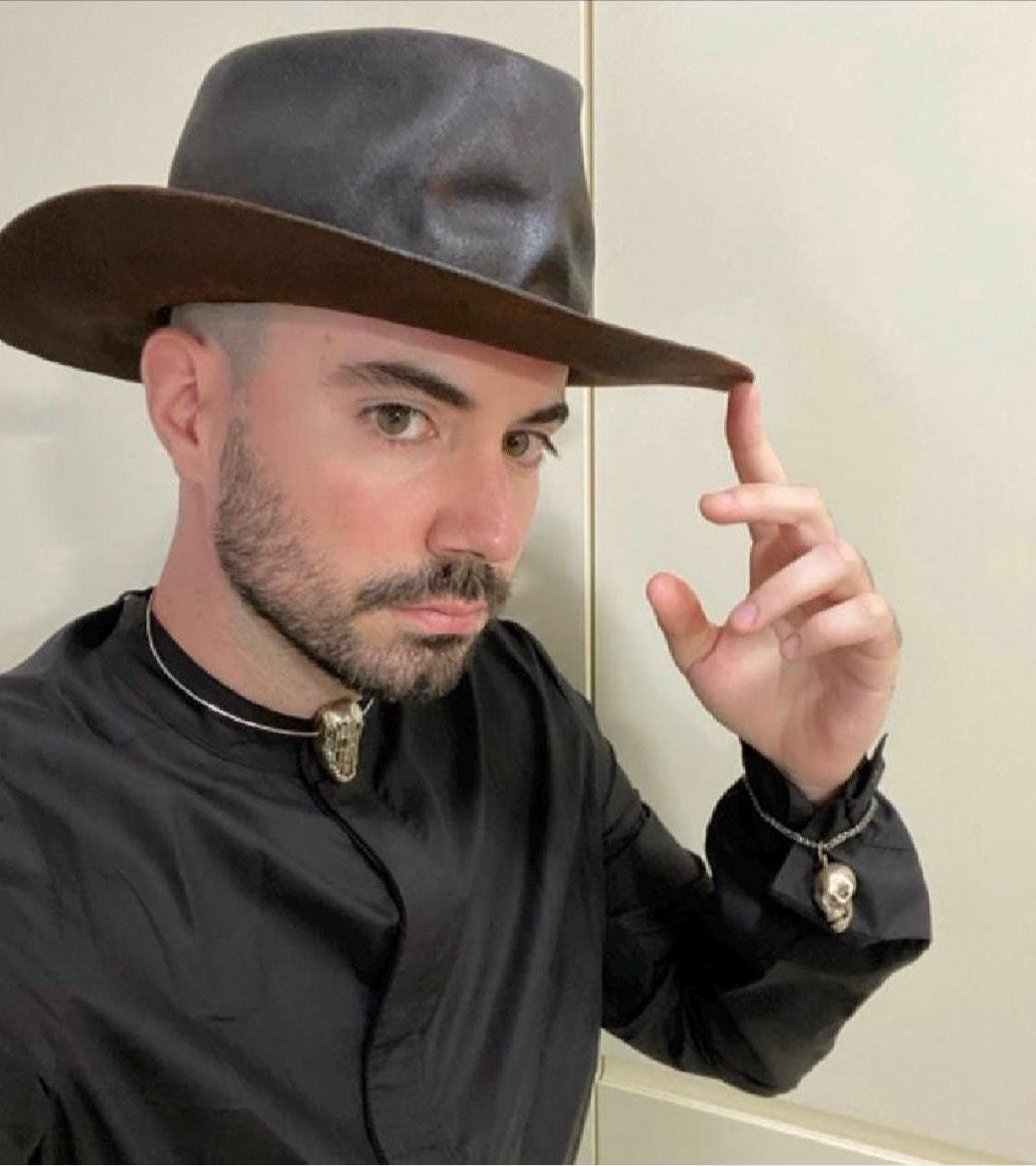 Double Skull Fedora – Wide Brim Hat