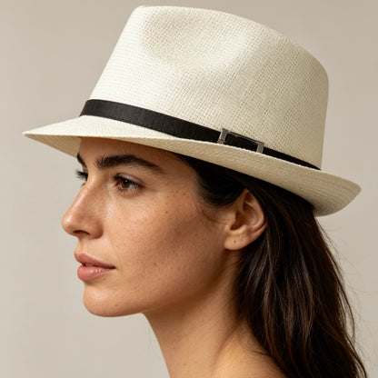 POKIS — Taormina – Beige Summer Straw Trilby Hat