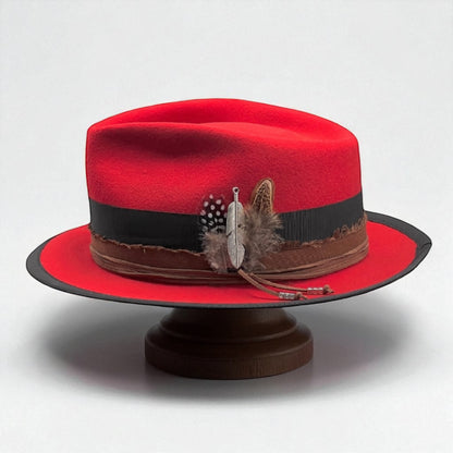 Red Ruby Velvet Fedora Hat – Classic Wool Felt Style