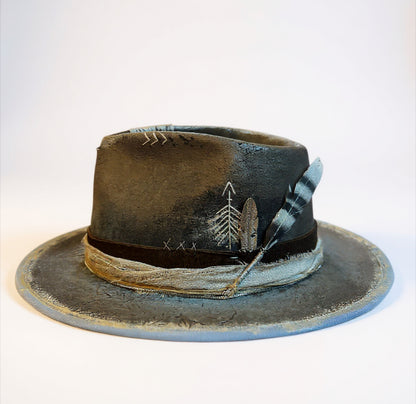 Silver Ocean – Handcrafted Ethnic Statement Fedora