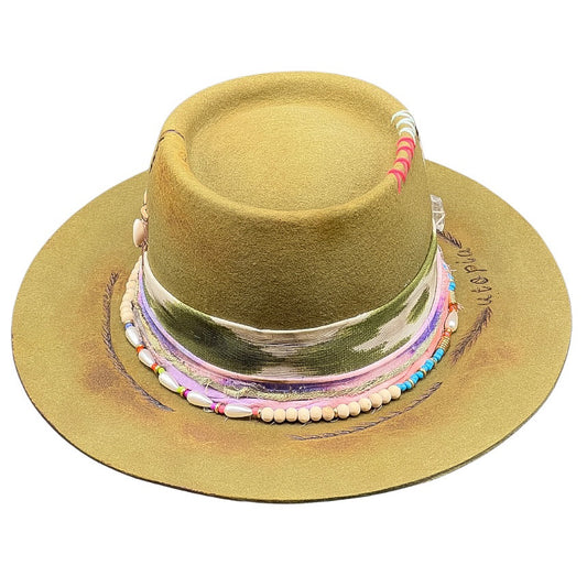 Utopia – handmade handmade felt hat by artisan Ruby Cantero, detail view 6 | Pokijomba Hats