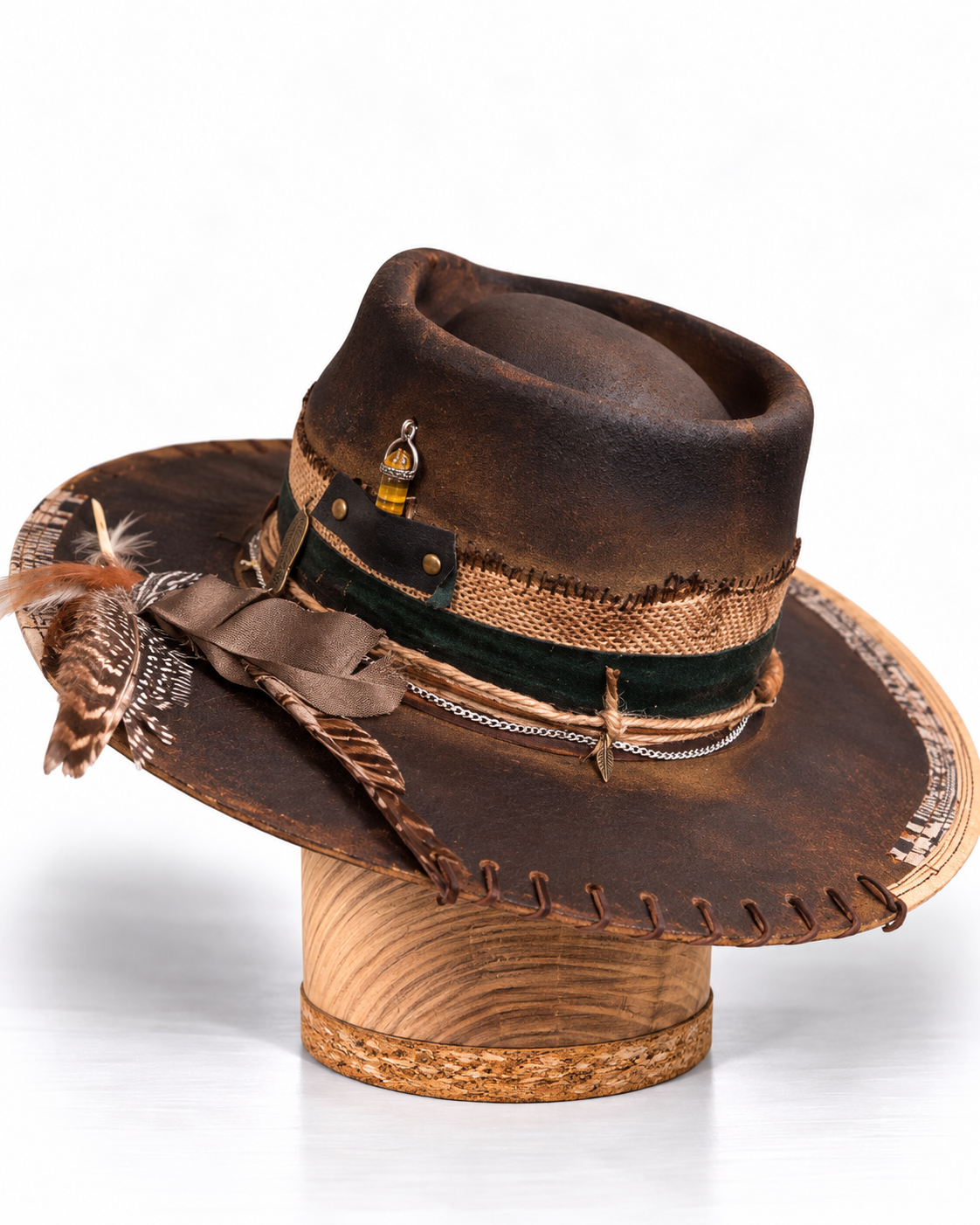 El Salto – Unique Handmade Vintage Leather-Effect Felt Hat | Artisan Fedora