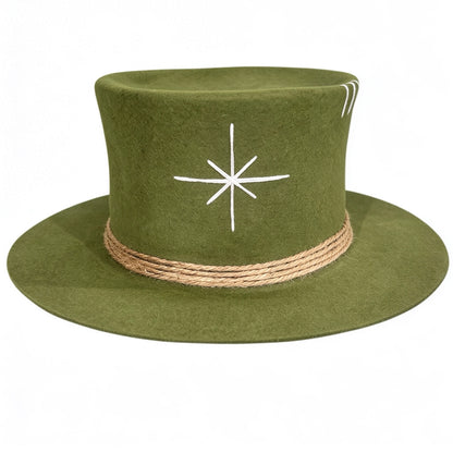 Tulum – Wool Felt Top Hat in Green