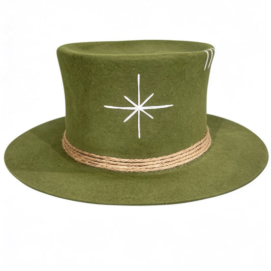 Tulum – Wool Felt Top Hat in Green