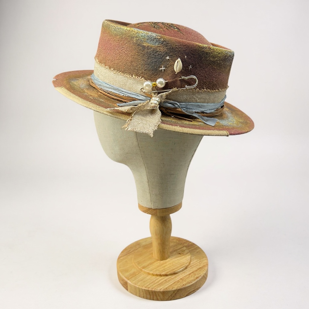 In Stock – Warm Sunset – Boho-Chic Wool Felt Hat