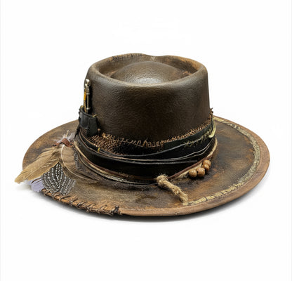 El Salto – Unique Handmade Vintage Leather-Effect Felt Hat | Artisan Fedora