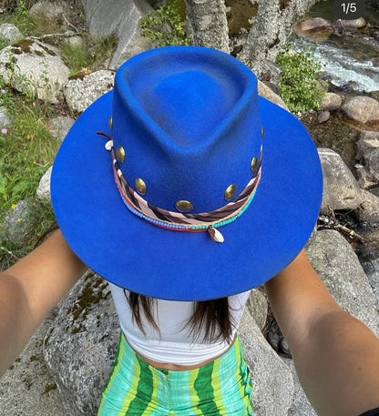 The Clara Statement Felt Fedora – Handmade Boho Chic Hat