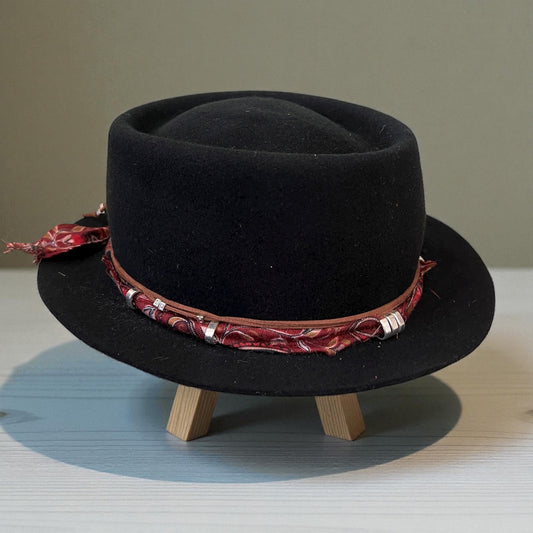 Porkpie Style – Black Bohemian Felt Hat
