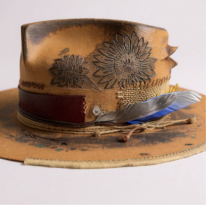 Rare Vintage Felt Hat – Sunflower Bloom – The Burning Man Hat