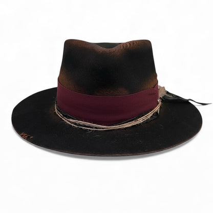 The Arizona Burgundy – Ethnic Bohemian Style Felt Fedora Hat