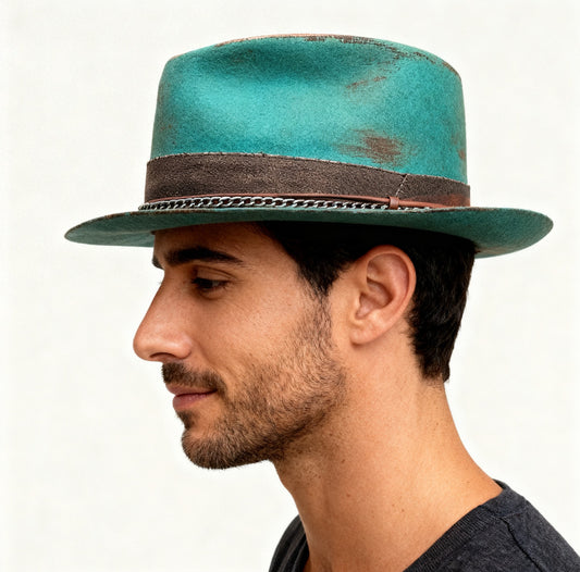 Sierra Azul – Short Brim Wool Felt Fedora Hat –… – wool felt fedora hat | Pokijomba Hats