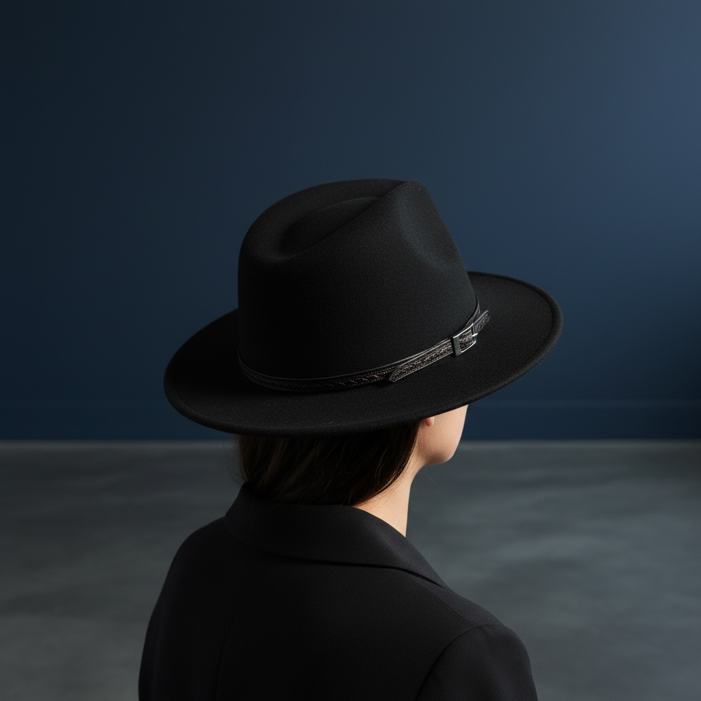 Classic Teardrop Fedora Hat –  Black Indiana Jones Wool Felt Hat – Trekking Waterproof and Flexible