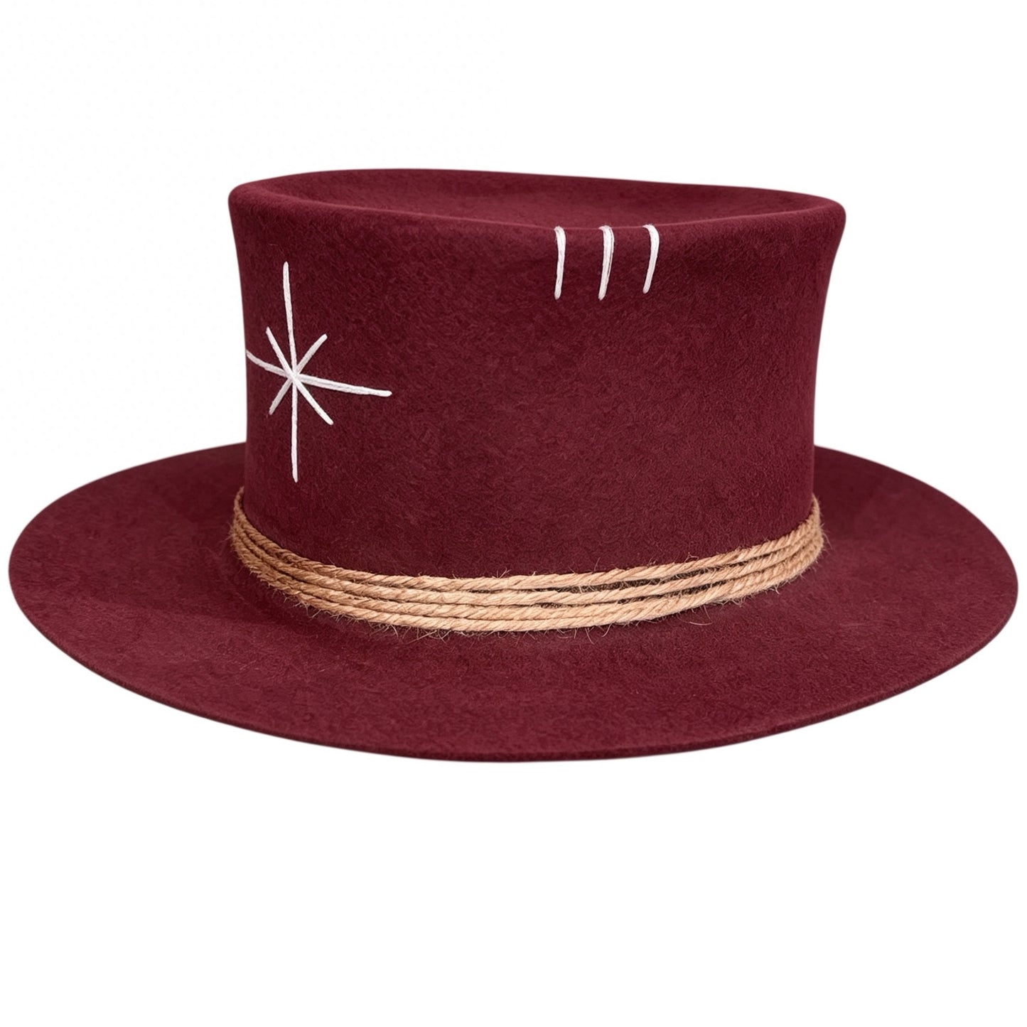 Tulum – Wool Felt Top Hat in Burgundy