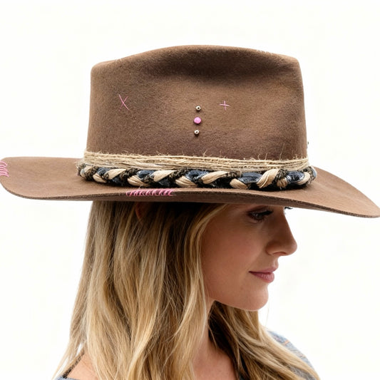 Brunch n.1 – Handmade Cowboy Hat | Western Felt Fedora | Men & Women Statement Hat