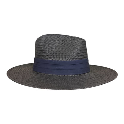 POKIS — Black Wide Brim Summer Straw Hat