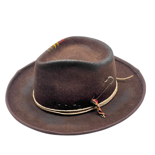 One Love Classic Fedora Felt Hat – Handmade Bob… – wool felt fedora hat, detail view 4 | Pokijomba Hats