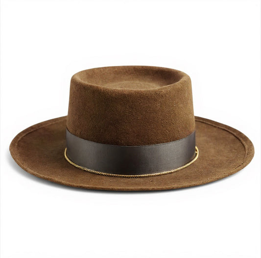 Triana – Round Crown Hat – Brown
