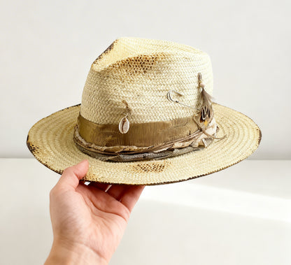 Las Canarias – Beige Straw Fedora Hat | Boho-Chic Elegance