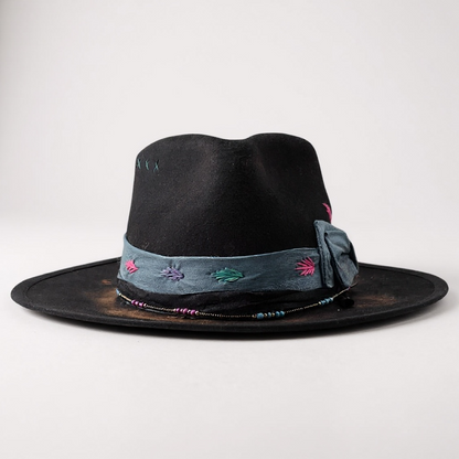 Delirio – Black Wool Felt Fedora Hat