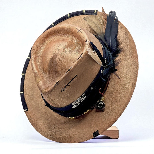 Rare Vintage Custom Hat – Stravaganzza II Felt Hat – Handmade Bohemian Vintage Hat