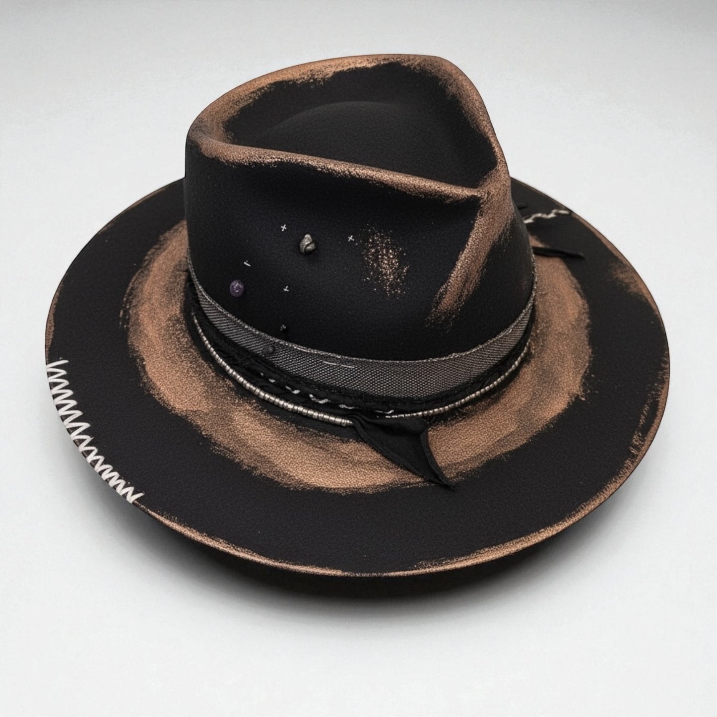 Casiopea – Black & Bronze Wool Felt Fedora Hat