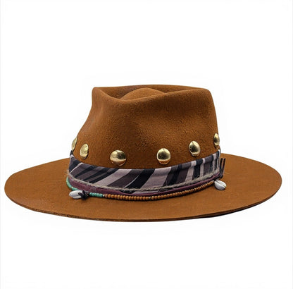 The Clara Statement Felt Fedora – Handmade Boho Chic Hat