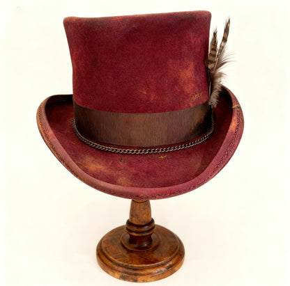 Percy – Edgy Distressed Wool Felt Top Hat
