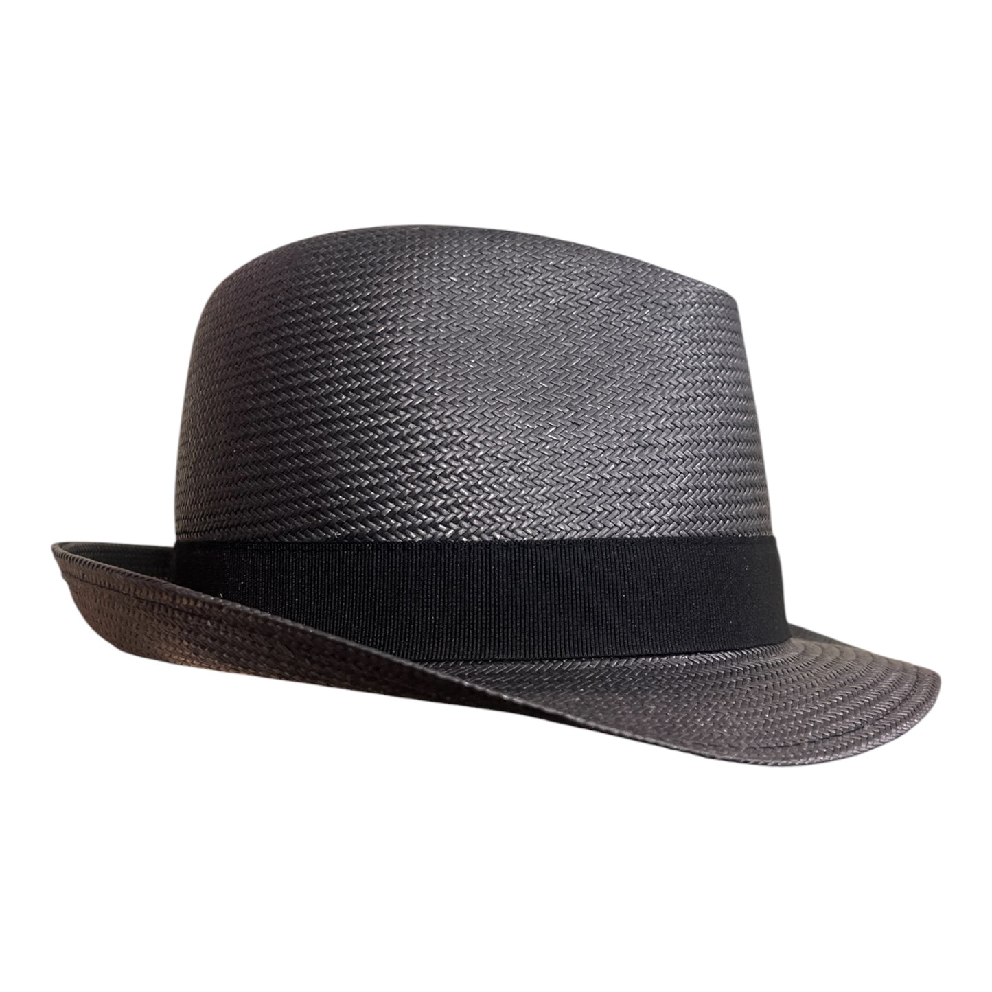 POKIS — Black Summer Straw Trilby Hat