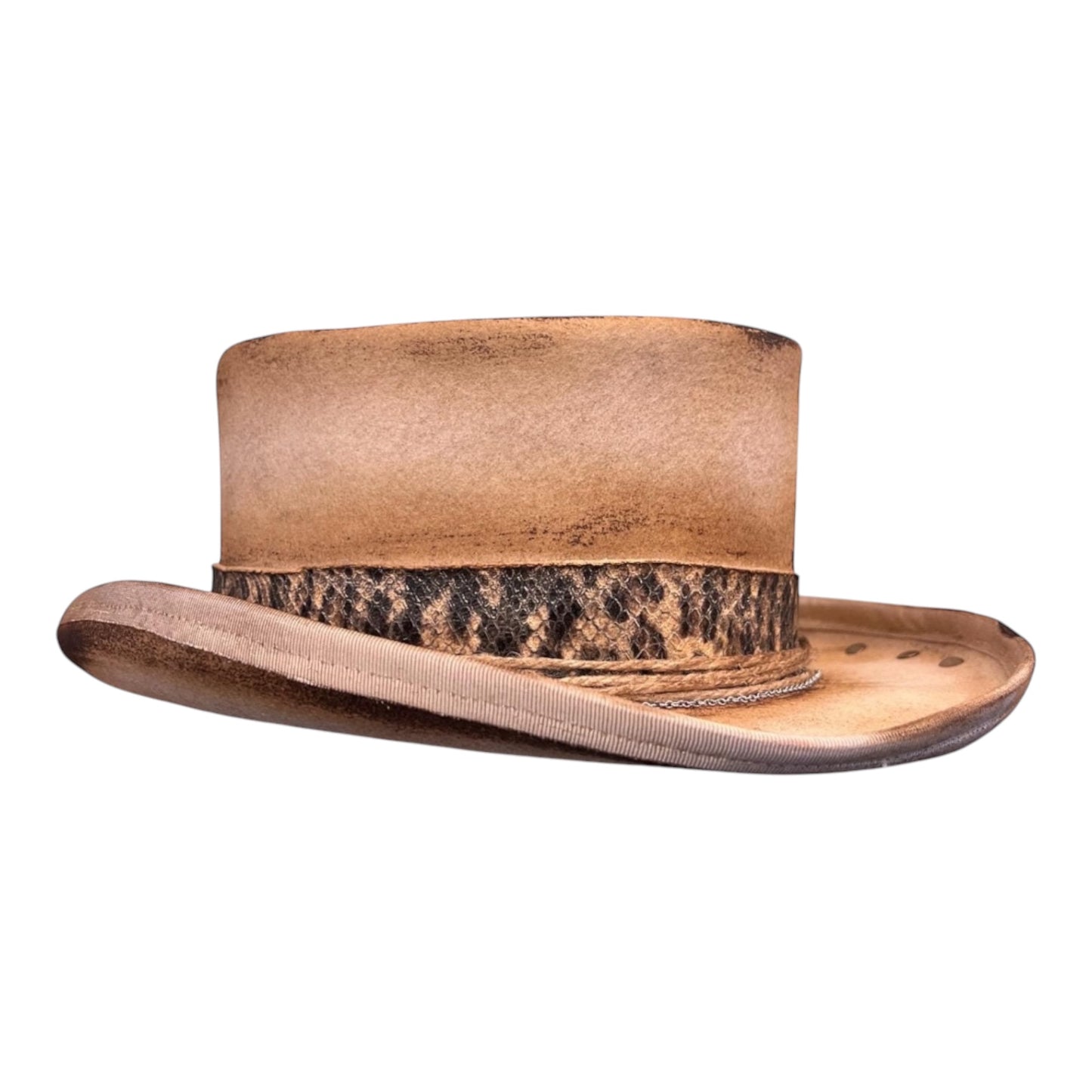In Stock– Steampunk Wool Felt Low Top Hat For Men and Women