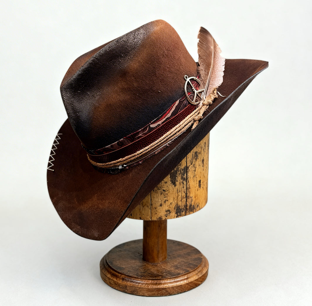 The Apache Western Hat– Bohemian High Crown Wool… | Pokijomba Hats