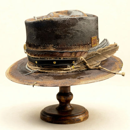 Rare Vintage Skull Hat – Dark Ilaj – Leather Effect Style Hat · Handcrafted