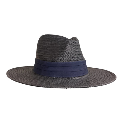 POKIS — Black Wide Brim Summer Straw Hat