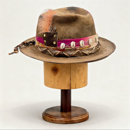 Burning Man Hat – Wool Felt Hat Leather Effect