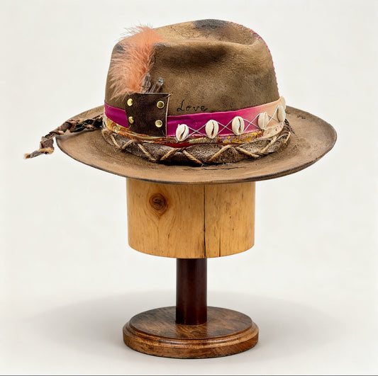 Burning Man Hat – Wool Felt Hat Leather Effect