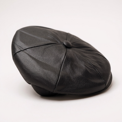 Newsboy Voluminous Cap – Peaky Blinders 100% Genuine Leather Baker Hat – Vintage Gangster Men’s Headwear