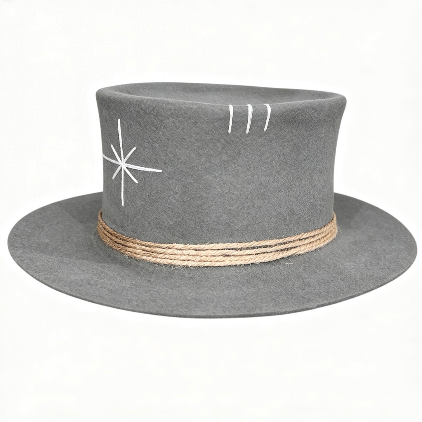 Tulum – Wool Felt Top Hat in Light Grey