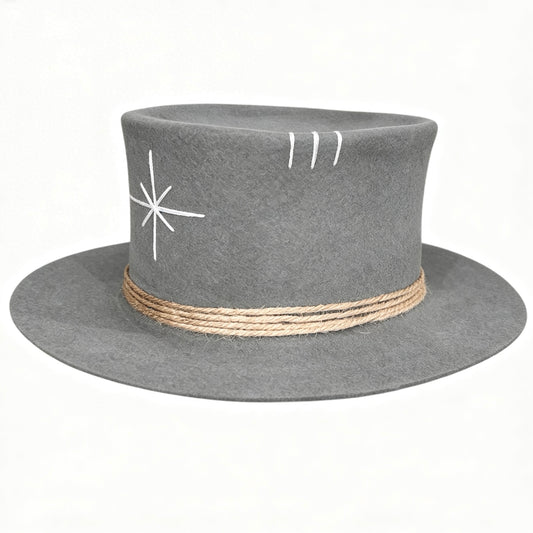 Tulum – Wool Felt Top Hat in Light Grey